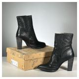 [NWT] FREE PEOPLE BOOTS | Free People black leather boots, "Baroness" heel ankle boot, women