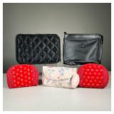 (5PC) ASSORTED MAKEUP & COSMETIC BAGS | Includes: matching pair of Celebrity Inc travel makeup & cos