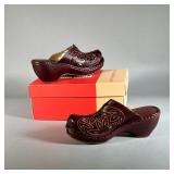 (NEW) PIKOLINOS WOMEN’S CLOGS | Olmo brown leather clogs. Size 40.