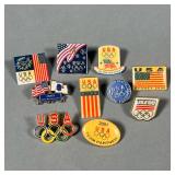 TEAM USA OLYMPIC PINS | Various Olympic pins for Team USA.