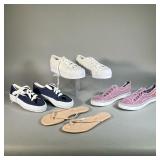 (4PC) (NEW) KEDS AND SIMILAR SHOES LOT | Includes; all white Keds, blue City Sneaks shoes, purple de