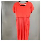 SEE BY CHLOE ORANGE VISCOSE DRESS | Orange viscose dress with pleated lower section. Has pockets. US