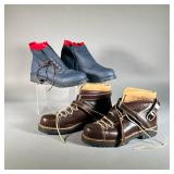 (2PC) (NEW) WOMEN’S LEATHER BOOTS LOT | Includes; Haus Behr brown leather boots, size 39; and unbran