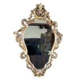 ROCOCO STYLE MIRROR | Varying gold hues add a rich depth to this composite framed mirror with floral