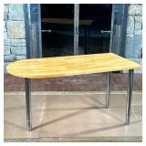 IKEA HEIGHT ADJUSTABLE TELESCOPING TABLE | Having telescoping legs and one curved end, use as a stan