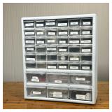 DOO-DAD ORGANIZED DRAWERS | Bits and bobs in labeled drawers. - l. 7 x w. 15 x h. 17 in