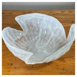BLOWN GLASS CENTER BOWL | h. 7 x dia. 16 in