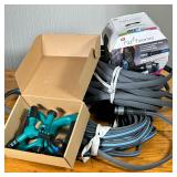 (3PC) GARDEN HOSES & SPRINKLER | Includes: 75 ft and 50ft fitt force pro garden hose and Blisstime r