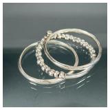 UNODE50 BRACELET | Silver plated triple bracelet set (attached) by UNO de 50, stamped.