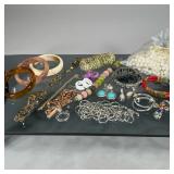 GROUP COSTUME JEWELRY | Necklaces, bracelets, earrings, and more, including a set of 3 bangles, faux