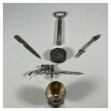 (6PC) SMALL SILVER ITEMS | Misc. sterling silver and other silver items including a Danish silver ha