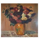 PAUL HAIN (20TH CENTURY) | Still life with flowers. Signed lower right. Oil on board Sight. h. 23.5 