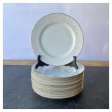 (11PC) “10 STRAWBERRY STREET” SET OF PLATES | Gilded edges. - l. 10-1/2 in