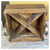 Pottery Barn Wine Crate | PB Storage/Display Wine Crate with center X and metal handles. - l. 16.75”