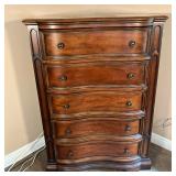 Universal Furniture Tall Chest | Tall Chest with serpentine front and 5 drawers. - l. 39 x w. 20 x h