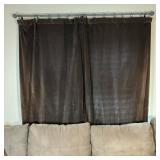 Pottery Barn Blackout Curtains | Two pair (4 pieces) of dark brown blackout curtains/drapes from PB.