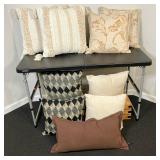 (9pc) Throw Pillows #2 | Nine Assorted Pillows including a Ralph Lauren. - l. 26” x w. 5” x h. 14” i