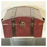 Leather Dome Carrying Case | Small leather covered wood case with dome top. - l. 12.5” x w. 8.5” x h