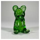 GREEN CRYSTALLIZED GLASS BEAR | h. 5 in  Contact All Country Estate Sales
