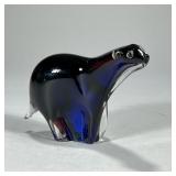 GLASS ART POLAR BEAR BY MURANO | l. 7 x h. 4 1/2 in  Contact All Country Estate Sales