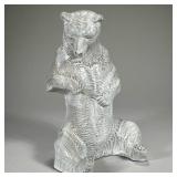 F. H. HORVATH CERAMIC BEAR | Ceramic bear covered in white glaze paint. - h. 13 in  Contact All Coun