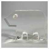 Silvio Russo For Guzzini | Mid century modern lucite bear sculpture, with Guzzini label. - l. 5.25 x