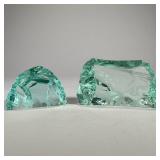 (2pc) Kosta Sweden Paperweights | Two Kosta V. Lindstrand glass paperweights depicting polar bears i