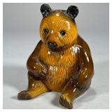 CERAMIC BEAR COIN BANK | Glazed ceramic bear coin back, malted on bottom “Made in England” Dimension