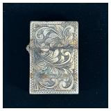 ANTIQUE 800 SILVER ZIPPO STYLE LIGHTER | Floral engraved 800 or Continental silver Zippo style light