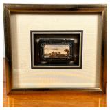 Miniature Antique Painted Book | Small book with hand-painted cover showing a riverside castle scene