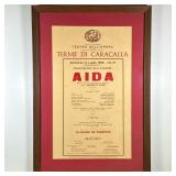 VINTAGE FRAMED OPERA POSTER | Poster from Teatro Dell’Opera opening night of Aida by Giuseppe Verdi,