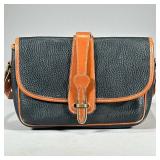 DOONEY & BOURKE BLACK LEATHER PURSE | Dooney & Bourke All Weather Leather black purse with caramel l