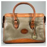 DOONEY & BOURKE LEATHER PURSE | Dooney & Bourke All Weather Leather handbag with caramel leather tri