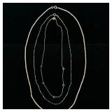 (3pc) STERLING & OTHER NECKLACES | Designed as a sterling silver box link necklace marked on clasp "