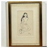 SIGNED SKETCH | untitled. Paint on fabric. 4 x 2.5 in. sight. Signed lower right. - l. 7 x w. 5 in (