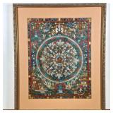 BUDDHIST PANTING | Mandala Thangka. Oil on paper. 13 x 10 in. sight. - l. 17 x w. 14 in (frame)