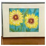 SUNFLOWER WATERCOLOR PAINTING | Sunflower. Watercolor on paper. 7.5 x 9.5 in. sight - l. 14 x w. 11 