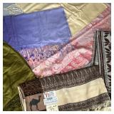 (6pc) PASHMINA SCARVES & SHAWLS | Including multiple colorful pashmina, cashmere, and silk mixed sca