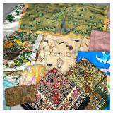 SILK & OTHER SCARVES | Including: 2 Eleanor Paine northwest native design scarves, peacock design si