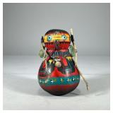 Hopi Gourd Figure, Robert Rivera | Native American gourd art, decorated in colorful paint with seash