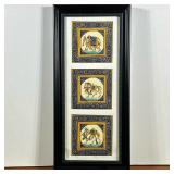 MUGHAL STYLE 3 PANEL PAINTING | Showing camel, horse, and elephant in tradition Mughal artwork style