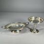 (2pc) ANTIQUE 800 SILVER BOWLS | Including a double-handled oval pedestal bowl and a compote, each w