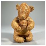 Gumps Rattan Bear | Woven bear with Gumps / Made in Germany label on bottom. - l. 5.25 x h. 9 in