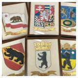 (6pc) Heraldic Paintings | Gouache and gilt on paper depicting different heraldry devices with bears