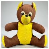 VINTAGE STUFFED BEAR FIGURE | Stuffed felt teddy bear. - h. 9 in