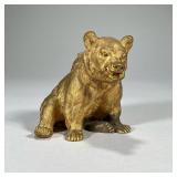 GILT BRASS BEAR | Fine brass bear figurine with gilt exterior. - l. 5 x w. 4 x h. 4.25 in