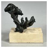 SIGGY PUCHTA (1933-2015) BRONZE SCULPTURE | Small bronze sculpture by Siggy Puchta depicting two bea