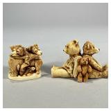 (2pc) Harmony Kingdom & Other Boxes | Hand-carved crushed marble trinket keepsake boxes including a 