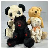 (4pc) VINTAGE PLUSH TEDDY BEARS | Including a white bear with "Made in Poland" label. - l. 10 in (lo