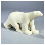 François Pompon Reproduction Bear | Polar bear statue signed MMA 1984. - l. 9 x h. 4.5 in